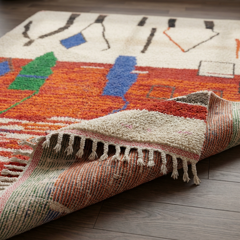 Handmade Moroccan Boujaad Rug - Custom Wool Carpet