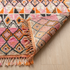 Handmade Boujaad Rug - Plush 100% Wool - Vibrant Boho Living Room Decor - Pink & Orange Geometric Pattern