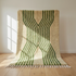 Beni Ourain Rug – Green Plush Striped Wool Rug