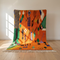 Azilal Rug – Orange Shaggy Striped Wool Rug