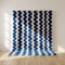 Modern Moroccan Wool Rug - High Pile Shaggy Texture - Vibrant Blue Geometric Wave Design