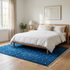 Vibrant Moroccan Rug – Plush Shaggy Wool Rug with Electric Blue & White Polka Dot Pattern