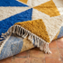 Authentic Moroccan Rug – High Pile Natural Wool Area Rug with Modern Geometric Abstract Pattern for Living Room Decor