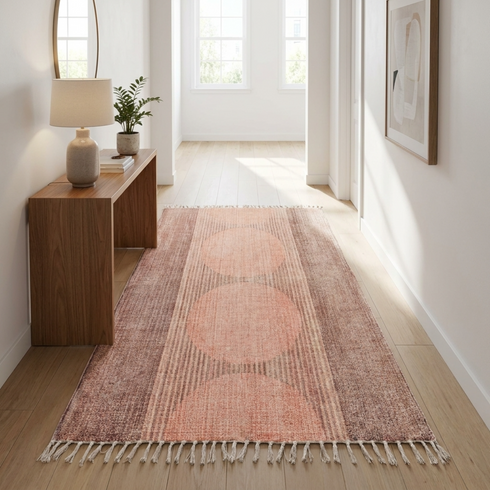 Modern Moroccan Kilim Rug - Flatweave Natural Wool - Geometric Abstract Boho Decor