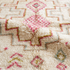 Handmade Azilal Rug - Shaggy Natural Wool - Vibrant Boho Living Room Decor - Pink Geometric Pattern