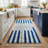 Handmade Azilal Rug – Plush High Pile Wool Rug with Modern Geometric Blue & Ivory Design