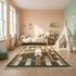 Beni Ourain Rug – Green Geometric Wool Area Rug
