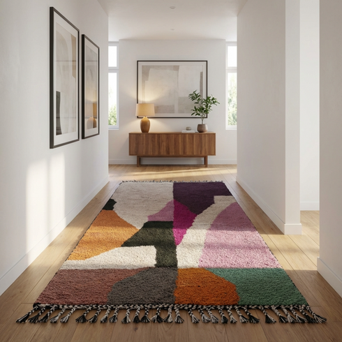 Custom Colorful Moroccan Rug - Handmad Berber Carpet
