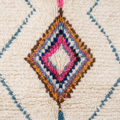 Moroccan Berber Rug – Multicolor Geometric Wool Area Rug