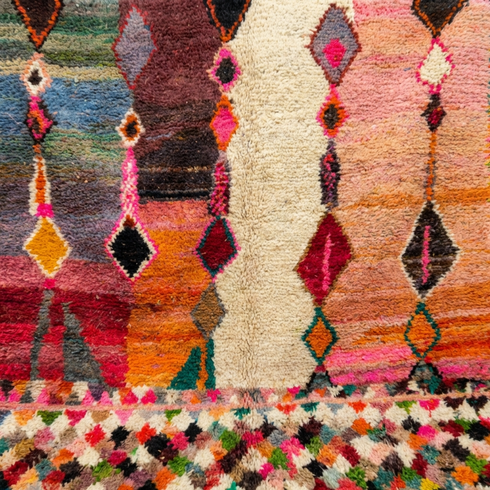 Handmade Boujaad Rug - Vibrant Bohemian Living Room Decor