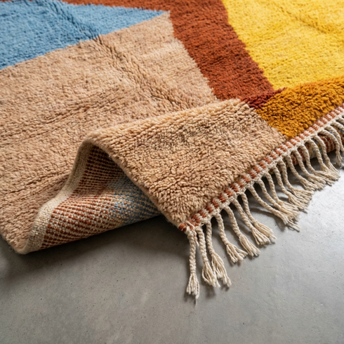 Geometric Moroccan Rug - Vibrant Color Block Design