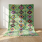 Handmade Azilal Moroccan Rug – Vibrant Shaggy Wool Rug with Sage Green Tribal Diamond Design