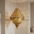 Authentic Handmade Moroccan Lamp – 100% Solid Brass Chandelier for Elegant Living Room Decor