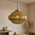Moroccan Pendant Light – Brass Filigree Bedroom