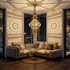 Handmade Moroccan Lamp - Gold Brass Pendant - Living Room Statement Lamp