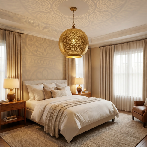 Moroccan Lantern – Brass Filigree