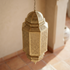 Handmade Authentic Moroccan Hanging Lamp – Gold Brass Pendant Light with Intricate Filigree Entryway Lantern Design