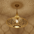 Authentic Handmade Moroccan Lamp – Gold Brass Pendant Light with Intricate Filigree Shadow Patterns