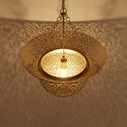 Dome Brass Moroccan Pendant Light
