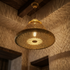 Authentic Handmade Moroccan Lamp – Gold Brass Pendant Light with Intricate Perforated Geometric Design for Living Room Decor