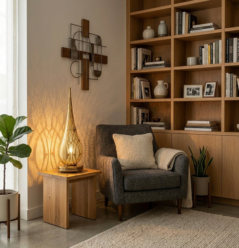 Filigree Brass Moroccan Floor Lamp