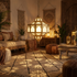 Handmade Moroccan Brass Lamp, Milky Glass Boho Lighting (pl-2021)