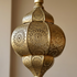 Authentic Handmade Moroccan Lamp – Gold Brass Teardrop Pendant with Intricate Shadow Casting Boho Design