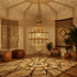 Handmade Moroccan Pendant Lamp – Gold Brass Statement Light with Filigree Pattern for Living Room Decor