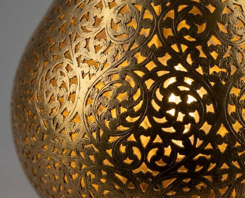 Moroccan Chandelier – Brass Filigree Openwork Dining Room