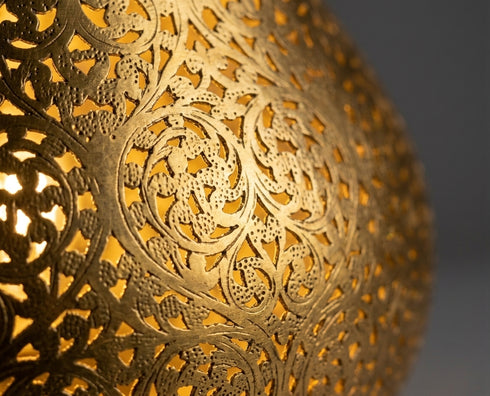 Moroccan Chandelier – Brass Filigree Openwork Dining Room