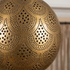 Filigree Moroccan Pendant Light – Brass Openwork Lamp Living Room