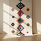 Vibrant Azilal Rug - Shaggy Natural Wool - Boho Living Room Decor - Geometric Tribal Diamonds