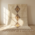 Beni Ourain Rug – Ivory Shaggy Diamond Wool Rug