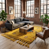 Moroccan Kilim Rug – Yellow Flatweave Diamond Wool Area Rug