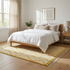 Modern Moroccan Berber Rug – Soft High Pile Wool Rug with Geometric Yellow Pattern