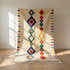 Azilal Rug – Multicolor High-Pile Striped Wool Area Rug