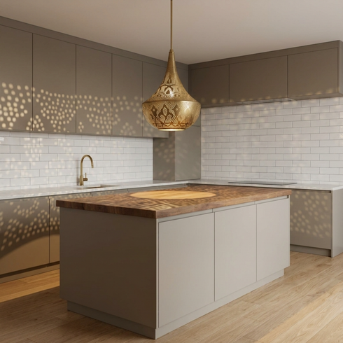 Moroccan Chandelier – Filigree Openwork Brass Lamp