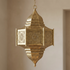 Handmade Moroccan Lamp - Gold Brass Pendant - Living Room Statement Lamp