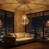 Authentic Moroccan Teardrop Hanging Lamp – Gold Brass Pendant Light with Artistic Shadow Casting Pattern