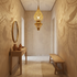 Authentic Handmade Moroccan Lamp – Gold Brass Teardrop Pendant Lantern with Intricate Filigree Design for Entryway Decor