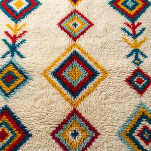 Moroccan Kilim Rug – Multicolor Flatweave Diamond Wool Area Rug