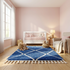 Beni Ourain Rug – Blue Plush Geometric Wool Area Rug