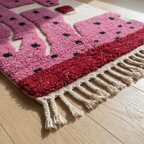 Pink moroccan rug - Moroccan Boujaad Handmade Rug