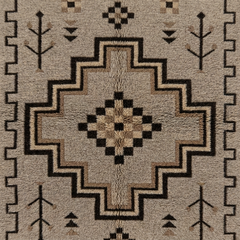 Handmade Kilim Rug - Natural Wool Flatweave - Geometric Minimalist Boho Decor