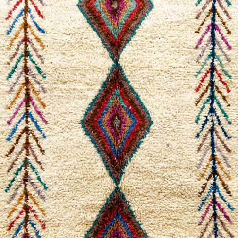 Handmade Azilal Rug – Plush Wool Boho Rug with Vibrant Geometric Moroccan Design