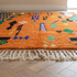 Azilal Rug – Orange Shaggy Striped Wool Rug