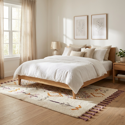 Authentic Handmade Azilal Rug – Plush Moroccan Wool Area Rug with Modern Boho Design