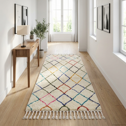 Handmade Authentic Beni Ourain Rug – Plush High Pile Wool Moroccan Rug for Modern Boho Home Decor