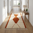 Beni Ourain Moroccan Rug – Plush Wool Area Rug with Burnt Orange Geometric Design for Boho Interiors