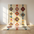 Moroccan Kilim Rug – Multicolor Flatweave Diamond Wool Area Rug